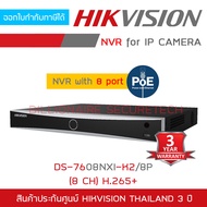 HIKVISION DS-7608NXI-K2/8P (8 CH)  เครื่องบันทึกกล้องวงจรปิดระบบ IP (NVR) แบบมี POE BY BILLIONAIRE S