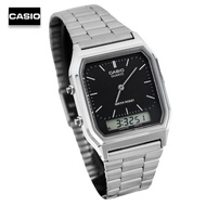 Velashop นาฬิกาข้อมือ Casio Active Dial Silver Tone รุ่น AQ-230A-1DMQ AQ-230A-1D AQ-230A-1DHDF AQ-23