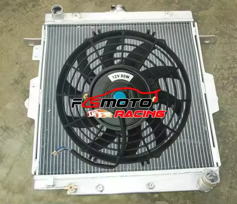 Aluminum Radiator & Fan FOR Toyota Land Cruiser J70 1HZ HZJ70 HZJ73 HZJ77 diesel engine LandCruiser/