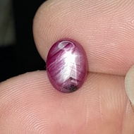 MERAH Ruby Star Dim:est 9.5x7x3.5 mm 3.15 Ct Nilam Star 6rays Red Pomegranate Oval Cabochon Code A30