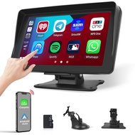 Hikity 7 Inch Apple Carplay Wireless Portable Car Touch Screen for Car, Wireless Android Auto Car St