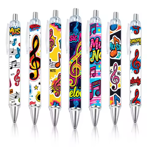 7pcs music note theme press ballpoint pen for students in the new school season, music student speci
