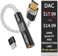 2026 Latest USB C DAC Audio Adapter with Headphone Amplifier, USB C to 3.5mm Audio Adapter for Wired