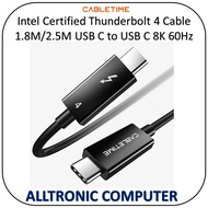 CABLETIME Thunderbolt 4 Cable 1.8M / 2.5M 8K 60HZ 100W Cable USB C to USB C 40Mbps / Fast speed Cable