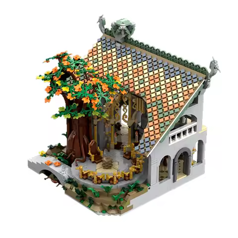 Gobricks MOC Rings Movie Council of Elrond Bricks Model Council of Elrond Building Blocks Creative S