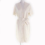 เดรสถักแขนสั้นผ้าขนสัตว์ 100% มีเข็มขัด ประดับกระดุมซีรีส์และโลโก้ตัว H จาก HERMES รุ่น 24AW 4E2522D