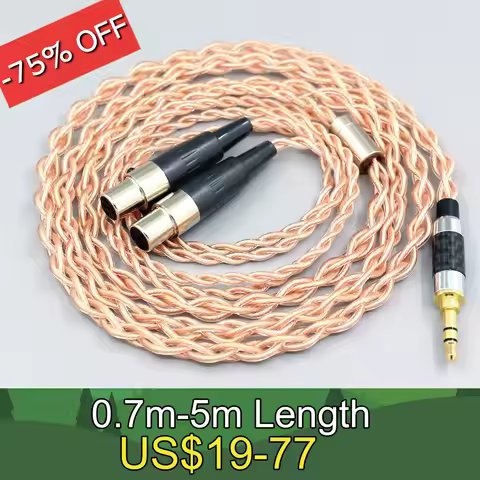 4 Core 1.7mm Litz HiFi-OFC Earphone Braided Cable For Audeze LCD-3 LCD-2 LCD-X LCD-XC LCD-4z LCD-MX4