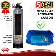 (CHLORINE FREE) 0942 FULLY ACTIVATED CARBON WATER FILTER TO REDUCE CHLORINE FOR FISH POND AQUARIUM