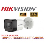 HIKVISION CCTV 8MP DS-2CE16U0T-ITF ANALOG FIXED OUTDOOR IR BULLET CAMERA (2.8MM)