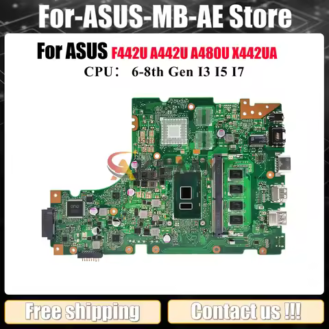 X442UA Laptop Motherboard For ASUS A480U X442UNR X442UR X442UQ X442URR X442U A442U X442UF X442UAR F4
