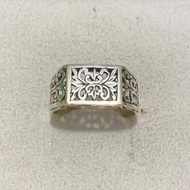 Cincin Ring Perak Silver Bali 925 Ukir Kotak Persegi Batik Pria Laki
