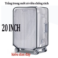 Vỏ bọc Vali hành lý du lịch - Chống xước vali 20-22-24-26-28-30 inch thun 3d mèo thư sinh - nhựa tro