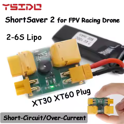 YSIDO ShortSaver 2 Smoke Stopper Electronic Fuse 2-6S Lipo XT30 XT60 to Prevent Short-Circuit/Over-C