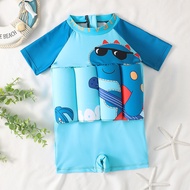 Boys Buoyancy Swimsuit Boys Short-Sleeved One-Piece Swimsuit Kids Baby Toddler Swimsuit Swim