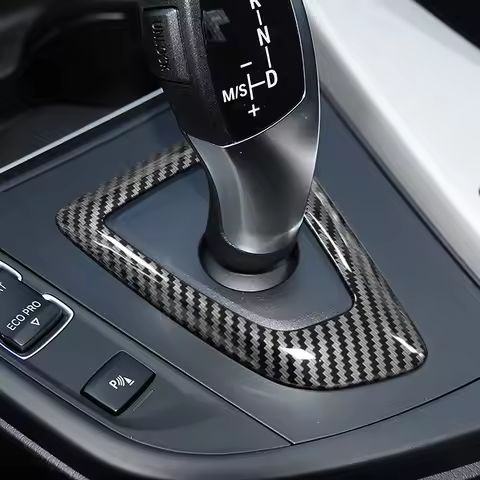 Car Console Gear Shift Handle Base Panel Frame Sticker Carbon Fiber Color For BMW 1 2 3 4 Series F20