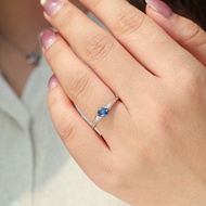 愛的星雲愛心藍寶石星星剛玉彩色寶石18k金彩色藍寶石戒指