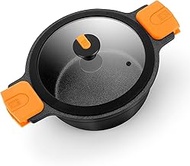 BRA COOKWARE Efficient Pro High Casserole w/Glass Lid | 9.5 inches - 4.2 quarts Non-Stick Cast Alumi