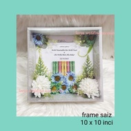 gubahan frame mas kahwin 3d-cream blue green silver)