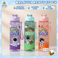 Kids Cute Space Water Bottle with Straw 800ml Portable Cartoon Scale Bottle Adult Kids Outdoor Trave