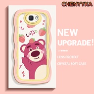 CHENYYKA Casing Ponsel untuk Samsung J7 Prime 2 J2 Pro J2 Prime J7 Pro J7 2017 J7 2018 Casing Lotso stroberi beruang berwarna-warni Kesing bergelombang wadah HP guncangan penutup silikon Case