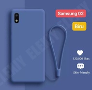 CASE SAMSUNG M02 A02 2021 LANYARD TALI DOFF SILIKON COVER CASING HANDPHONE SOFTCASE