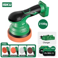 ISKU Mesin Poles Cordless Brushless 21V Dual Action Polisher DA 5 Inch Alat Poles Mobil Motor