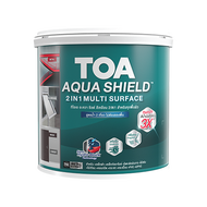 TOA AQUA SHIELD 2IN1 | ทีโอเอ อะควาชิลด์ สีเคลือบ 2IN1 กึ่งเงา สูตรน้ำ | สำหรับทุกพื้นผิว  | ขนาด 3.