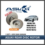 ASUKI Premium Disc Rotor Rear Honda Civic 1.5 FC1 FC2 FC5 FE1 FK4 FK7 FK9 FL2  High Quality Spare Pa