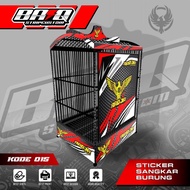 STICKER DECAL SANGKAR KOTAK - DECAL SANGKAR BURUNG KOTAK EBOD RADJA