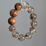 畢業級 大咪全淨魔鬼髮晶手珠17-18MM 銅順髮 正財事業氣場