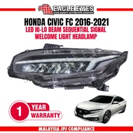 HONDA CIVIC FC 2016-2021 LED HI-LO BEAM SEQUENTIAL SIGNAL WELCOME LIGHT HEADLAMP LAMPU DEPAN HEADLIG