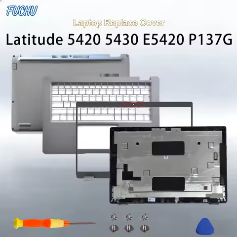 For Latitude 5420 5430 E5420 P137G 14" Silver/Bottom Case/LCD Back Cover/Front Bezel/Palmrest