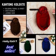 Large Velvet Church Collection Offering Bag Sunday School Wooden Handle 1H