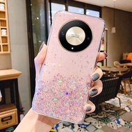 เคสสำหรับ Honor X9b X9a X9 5G 4G X 9b X 9a HonorX9b HonorX9a 2023 2022ดาวฟอยล์สีเงินแวววาวอีพ็อกซี่แวววาวขอบนุ่ม TPU ใสเคสใส่โทรศัพท์เคสกันกระแทกมือถือฝาหลัง