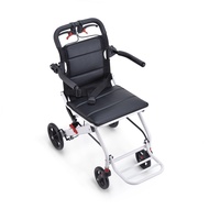[100%authentic]Aluminum Alloy Wheelchair Lightweight Folding Shock-Absorbing Wheelchair for the Elderly Small Portable Travel Scooter Wheelchair