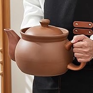 Zisha Unglazed Earthenware Chinese Medicine Pots, Natural Terracotta Ceramic Casserole Bean Pot with