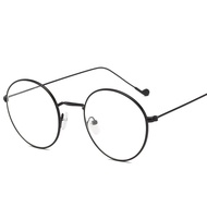 50-400 Fashionable New Student Retro Round Frame Myopia Finished Men's and Women's Glasses with Degr