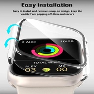 Tempered Glass+Cover For Apple Watch series 3 2 1 6 5 4 SE 7 8 9 10 38mm 42mm 40mm 44mm 41mm 45mm 46