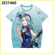 YYDS BanG Dream Rinko Shirokane Yukina Minato Cosplay cloth 3D summer T-shirt Anime Short Sleeve Top