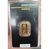 GOLD BAR ARGOR-HERAEUS SWITZERLAND 2GRAM