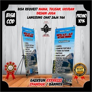 banner spanduk sewa alat camping bisa custom ukuran / spanduk jualan / banner custom