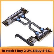 PCIe 4.0 X16 MCIO Graphics Card Extender Cable GEN4 PCI-E X16 to X8 X8 Bifurcation Riser Card PCIe 4