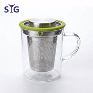 [SYG Taiwan Glass] Heat-Resistant Glass Mug Filter Cup Set 430ml Coffee Cup Tea Cup Water Cup Glass 