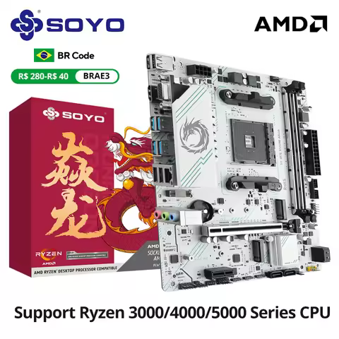 SOYO World Premiere AMD B550M Gaming Motherboard USB3.2 PCIE3.0 M.2 NVME Dual Channel DDR4 AM4 Socke