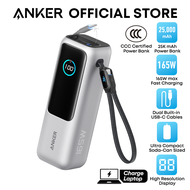 Anker Laptop Powerbank 25000mAh 165W Ultra Fast Charging Built-in Dual USB C Cable Portable Charger 