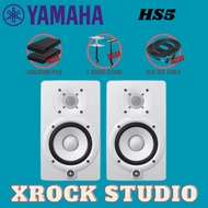 Yamaha HS5 5 inch Powered Studio Monitor Speaker With Speaker Stand And Cable - White - Each / Pair 