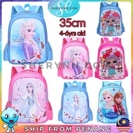 ⭐beg sekolah perempuan⭐ beg sekolah 35cm School Bag Kids Girls Cartoon Princess Kids Children Backpa