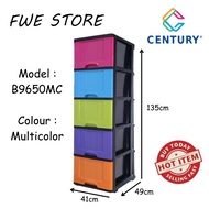 Century 5 Tier Plastic Drawer / Cabinet / Storage Cabinet Multi Color B9650MC