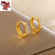 Pawnable 18k saudi gold original hikaw mini diamond full diamond zircon earrings