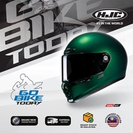 HJC V10 Deep Green Retro Helmet | Full Face | ECE 22.06 | Lightweight | Bluetooth Ready